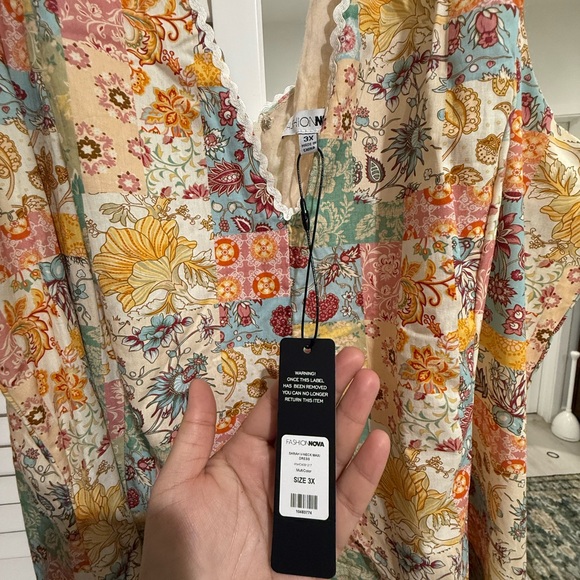 Fashion Nova Multicolor Sarah Patchwork Dress - Picture 4 of 6